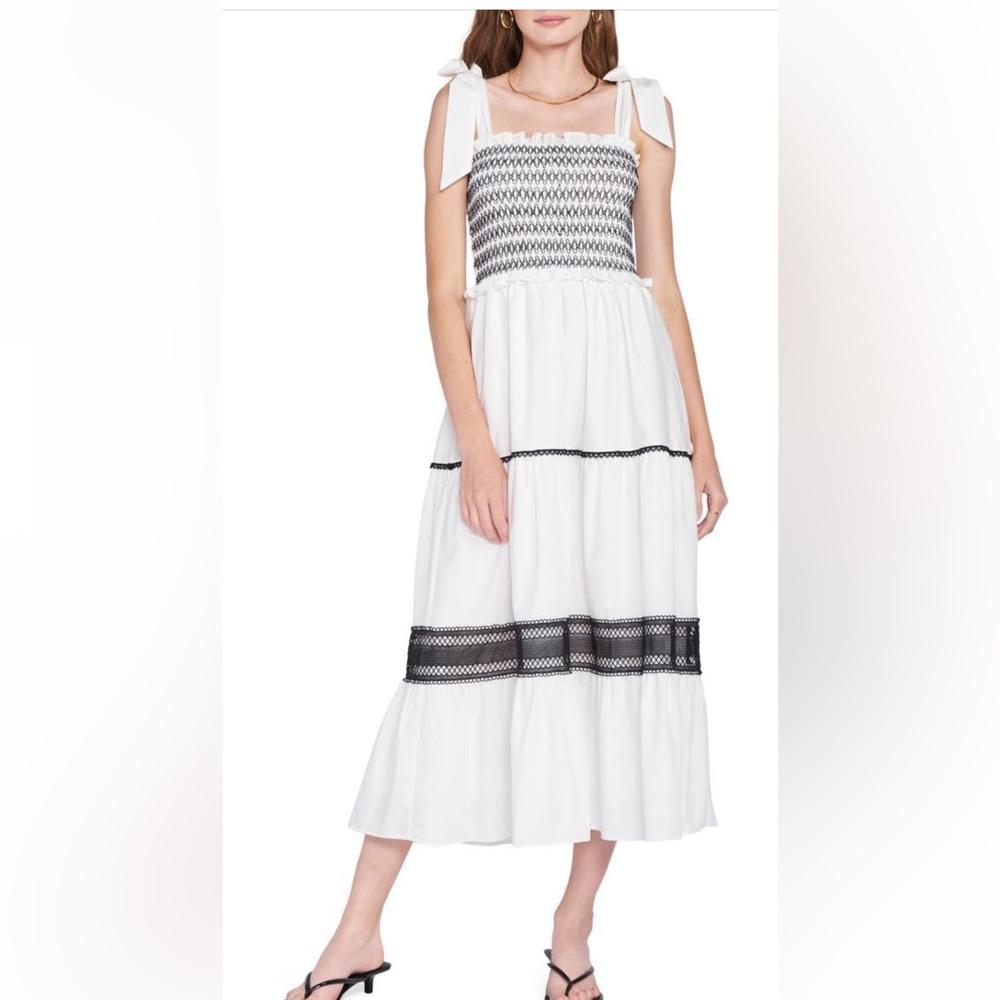 En saison shay smock bodice midi dress XS